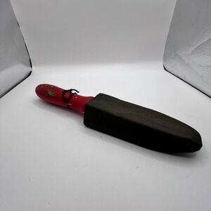 Vintage Wooden Mallet Hammer Tool Red Handle‎ Primitive Woodworking Decor
